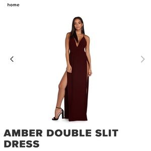 Long burgundy Prom Dress